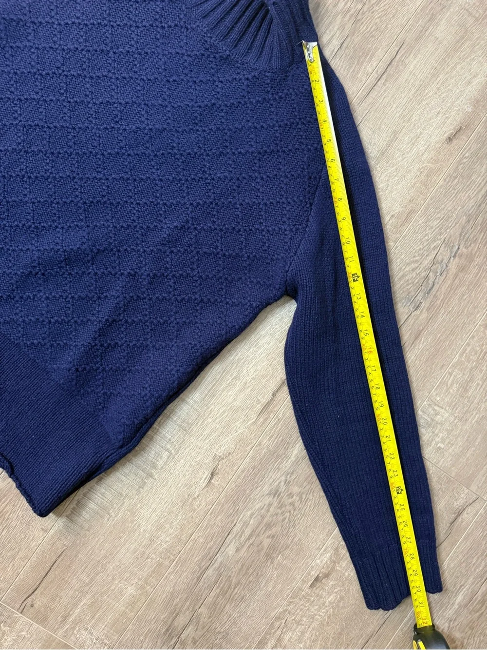 Levi's Red Tab Aran-knit 100% Wool Sweater in Navy Size L Heavy